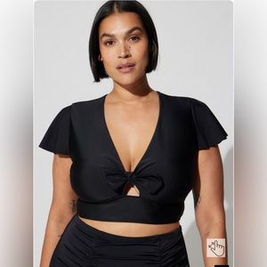 Torrid Tie Front Bikini Top Women’s Plus Black 3